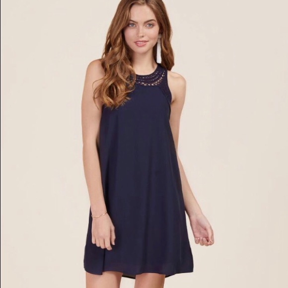 Francesca's Collections Dresses & Skirts - Kia Crochet trim shift dress